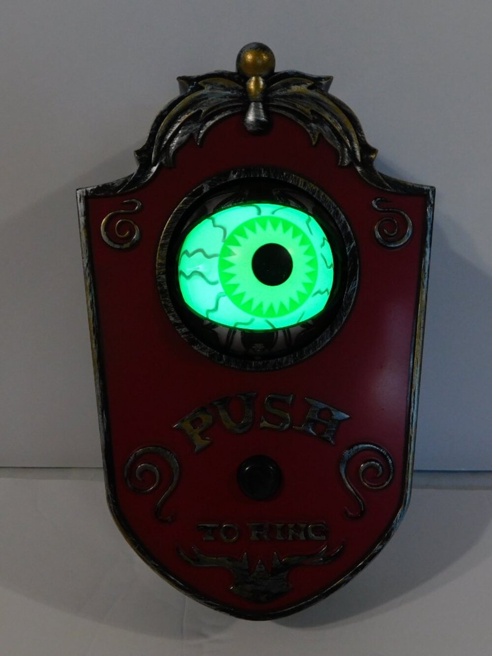 Gemmy Animated Eyeball Doorbell Halloween Push To Ring Light Up Sound 2015